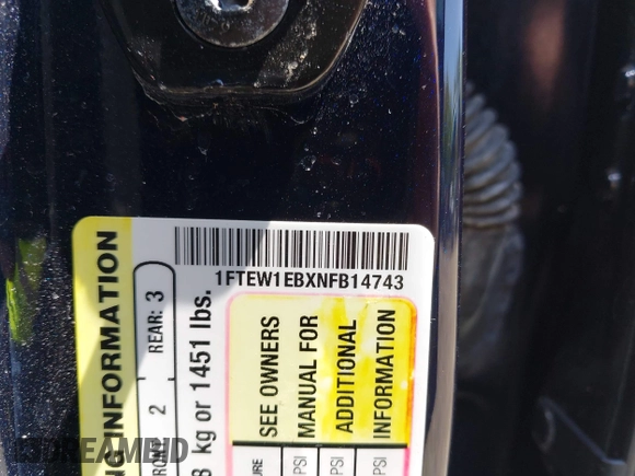 2022 Ford F-150 XL with VIN 1FTEW1EBXNFB14743, listed as a IAAI auction lot 42098808 with 49,314 mi miles and . Bid and sale history available at DreamBid. Image 9.