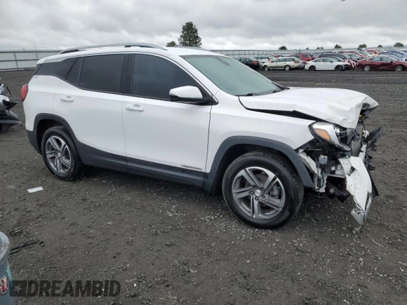 2020 GMC Terrain SLT with VIN 3GKALVEV2LL311292, listed as a Copart auction lot 57262385 with 76,642 mi miles and Salvage title. Bid and sale history available at DreamBid. Image 4.