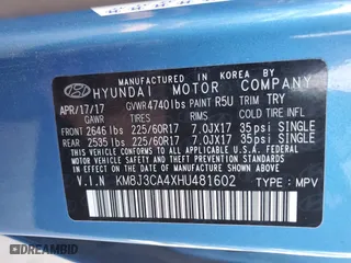 2017 Hyundai Tucson SE with VIN KM8J3CA4XHU481602, listed as a Copart auction lot 80990494 with 67,580 mi miles and Salvage Title. Bid and sale history available at carsss.com. Image 13.