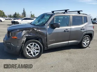 2017 Jeep Renegade Latitude with VIN ZACCJABB4HPE66423, listed as a Copart auction lot 53924625 with 97,922 mi miles and Salvage Title. Bid and sale history available at carsss.com. Image 1.