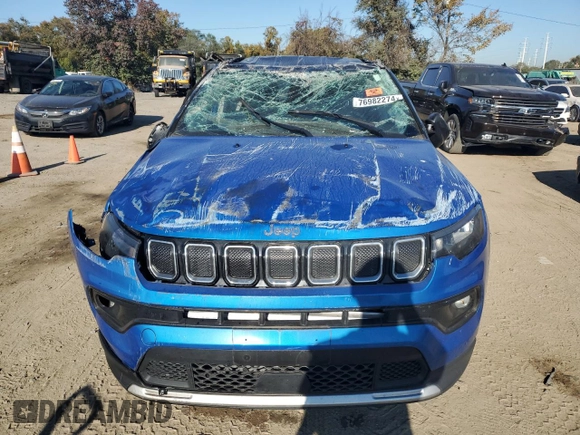 2022 Jeep Compass (RED) Edition with VIN 3C4NJDCB9NT224014, listed as a Copart auction lot 76982274 with 46,062 mi miles and Salvage title. Bid and sale history available at DreamBid. Image 5.