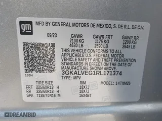 2024 GMC Terrain SLT with VIN 3GKALVEG1RL171374, listed as a IAAI auction lot 41567128 with 21,343 mi miles. Bid and sale history available at carsss.com. Image 9.