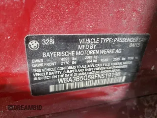 2015 BMW 3 Series 328i xDrive with VIN WBA3B5G59FNS19196, listed as a Copart auction lot 42254755 with 101,856 mi miles and Salvage Title. Bid and sale history available at carsss.com. Image 12.