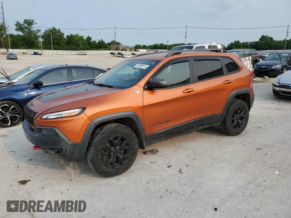 2015 Jeep Cherokee Trailhawk with VIN 1C4PJMBS0FW675807, listed as a Copart auction lot 58800615 with 109,019 mi miles and Salvage title. Bid and sale history available at DreamBid. Image 1.