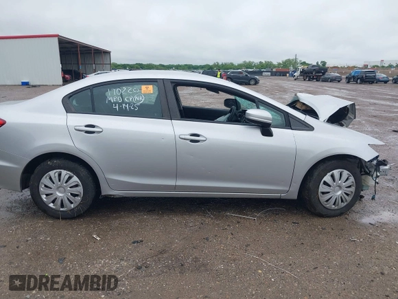 2015 Honda Civic LX with VIN 19XFB2F58FE259113, listed as a IAAI auction lot 42160013 with Not provided miles and . Bid and sale history available at DreamBid. Image 13.