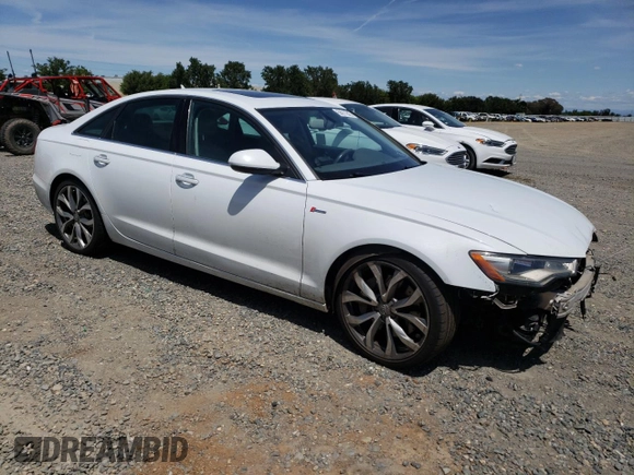 2014 Audi A6 Premium Plus with VIN WAUFGAFC3EN116300, listed as a Copart auction lot 56911945 with 142,399 mi miles and Salvage title. Bid and sale history available at DreamBid. Image 4.