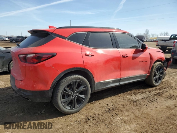 2021 Chevrolet Blazer RS with VIN 3GNKBKRS2MS579615, listed as a Copart auction lot 48913135 with 25,576 mi miles and Salvage title. Bid and sale history available at DreamBid. Image 3.