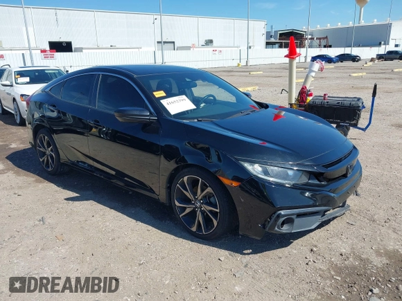 2019 Honda Civic Sedan Sport with VIN 19XFC2F80KE049879, listed as a IAAI auction lot 41652399 with 75,462 mi miles. Bid and sale history available at carsss.com. Image 1.