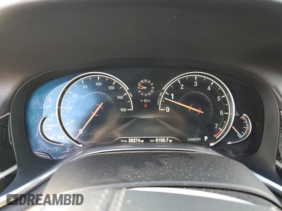 2017 BMW 7 Series 740i with VIN WBA7E2C59HG739788, listed as a Copart auction lot 48073105 with 36,274 mi miles and Salvage Title. Bid and sale history available at carsss.com. Image 9.