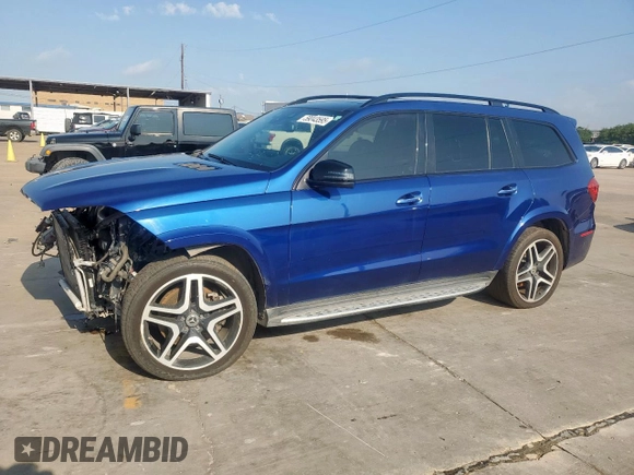 2018 Mercedes-Benz GLS 550 with VIN 4JGDF7DE6JB113256, listed as a Copart auction lot 59043595 with 114,008 mi miles and Clean title. Bid and sale history available at DreamBid. Image 1.