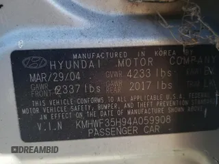 2004 Hyundai Sonata GLS with VIN KMHWF35H94A059908, listed as a Copart auction lot 75769764 with 96,306 mi miles and Clean Title. Bid and sale history available at carsss.com. Image 12.