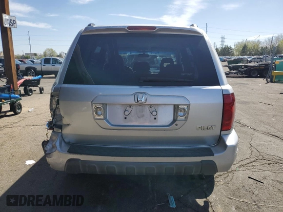 2005 Honda Pilot EX with VIN 5FNYF18445B052433, listed as a Copart auction lot 53130275 with 209,053 mi miles and Salvage Title. Bid and sale history available at carsss.com. Image 6.