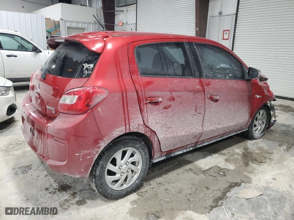 2019 Mitsubishi Mirage SE with VIN ML32A4HJ1KH009940, listed as a Copart auction lot 45674775 with 56,230 mi miles and Salvage Title. Bid and sale history available at carsss.com. Image 3.