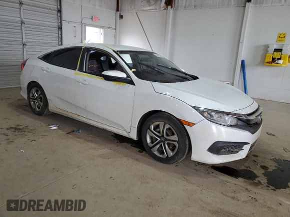 2018 Honda Civic LX with VIN 19XFC2F50JE205598, listed as a Copart auction lot 46162545 with 136,835 mi miles and Salvage Title. Bid and sale history available at DreamBid. Image 4.