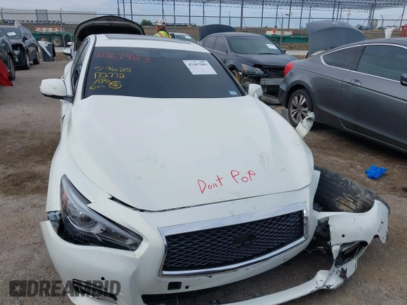 2015 Infiniti Q50 Premium z VIN JN1BV7APXFM352327, wystawiony jako IAAI lot #42367983 z przebiegiem 110 636 mil mil oraz . Historia ofert i sprzedaży dostępna na DreamBid. Obrazek 12.