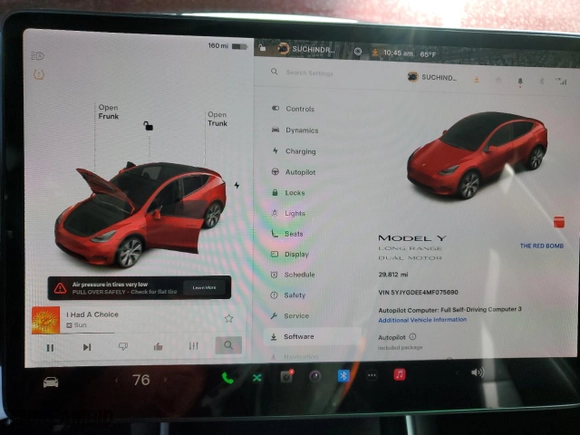 2021 Tesla Model Y Long Range with VIN 5YJYGDEE4MF075690, listed as a Copart auction lot 51274085 with 29,812 mi miles and Salvage Title. Bid and sale history available at carsss.com. Image 9.