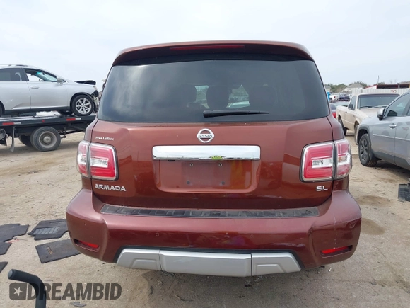 2018 Nissan Armada SL with VIN JN8AY2ND2J9051196, listed as a IAAI auction lot 41689147 with 184,547 mi miles and . Bid and sale history available at DreamBid. Image 17.