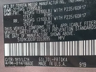 2015 Toyota Sienna XLE with VIN 5TDYK3DC6FS553695, listed as a IAAI auction lot 42418507 with 137,677 mi miles and . Bid and sale history available at DreamBid. Image 9.