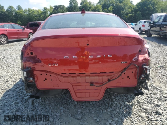 2022 Genesis G70 3.3T with VIN KMTG54TE0NU103418, listed as a Copart auction lot 61024094 with 7,750 mi miles and Salvage Title. Bid and sale history available at carsss.com. Image 6.