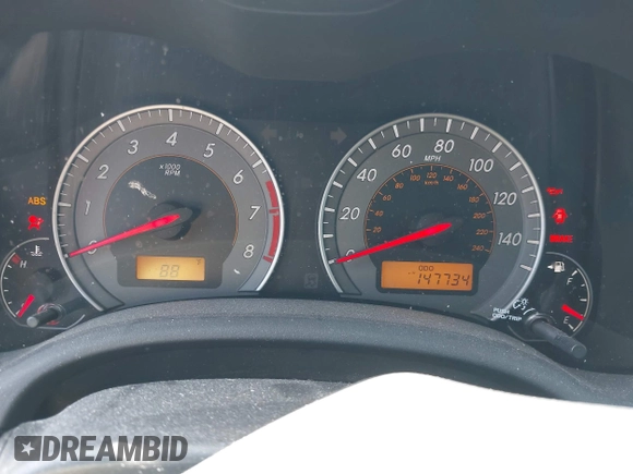 2010 Toyota Corolla with VIN 2T1BU4EE5AC470024, listed as a IAAI auction lot 42784530 with 147,734 mi miles and . Bid and sale history available at DreamBid. Image 7.
