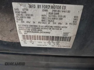 2020 Ford Police Interceptor Utility z VIN 1FM5K8ABXLGC63862, wystawiony jako IAAI lot #41146839 z przebiegiem Nie podano mil oraz . Historia ofert i sprzedaży dostępna na DreamBid. Obrazek 9.