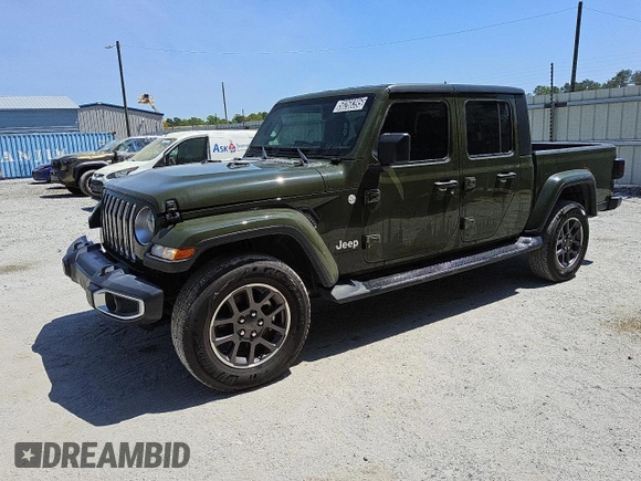 2021 Jeep Gladiator Overland z VIN 1C6HJTFG8ML554582, wystawiony jako Copart lot #50268395 z przebiegiem 78 738 mil mil oraz Czysty tytuł • Clean title. Historia ofert i sprzedaży dostępna na DreamBid. Obrazek 1.