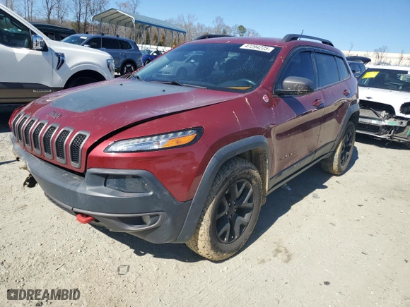 2015 Jeep Cherokee Trailhawk with VIN 1C4PJMBBXFW615145, listed as a Copart auction lot 47294225 with 99,662 mi miles and Salvage Title. Bid and sale history available at carsss.com. Image 1.