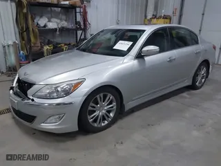2013 Hyundai Genesis 3.8L with VIN KMHGC4DD4DU217488, listed as a IAAI auction lot 41021234 with 204,960 mi miles. Bid and sale history available at carsss.com. Image 2.