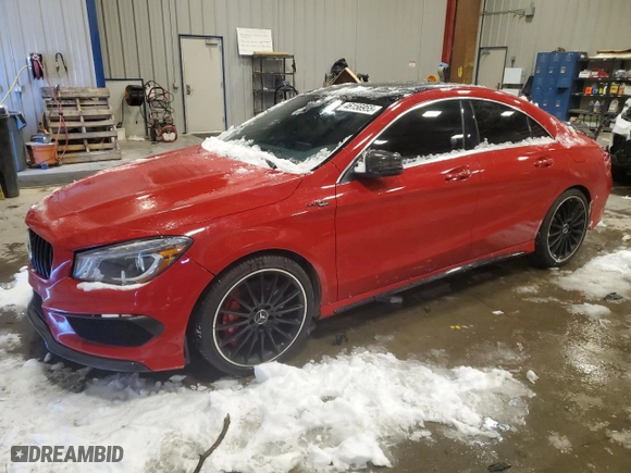 2014 Mercedes-Benz CLA-Class CLA 45 AMG with VIN WDDSJ5CB5EN086034, listed as a Copart auction lot 46156955 with 116,592 mi miles and Clean Title. Bid and sale history available at carsss.com. Image 1.