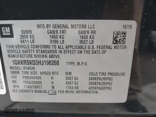 2017 GMC Acadia Limited Limited with VIN 1GKKRSKD3HJ198268, listed as a IAAI auction lot 42012273 with 149,800 mi miles. Bid and sale history available at carsss.com. Image 9.