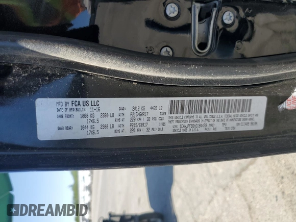 2017 Jeep Patriot Latitude with VIN 1C4NJPFB6HD184479, listed as a Copart auction lot 60840565 with 107,139 mi miles and Clean title. Bid and sale history available at DreamBid. Image 13.