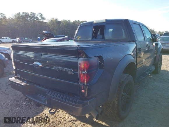 2014 Ford F-150 SVT Raptor with VIN 1FTFW1R60EFC90847, listed as a IAAI auction lot 41823834 with 169,549 mi miles and . Bid and sale history available at carsss.com. Image 4.