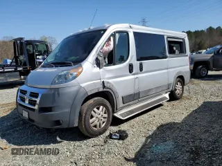2018 Ram ProMaster Cargo with VIN 3C6TRVAG1JE147424, listed as a Copart auction lot 50696185 with 60,413 mi miles and Salvage Title. Bid and sale history available at DreamBid. Image 1.