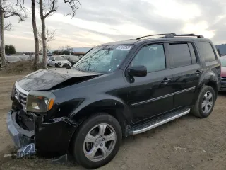 2014 Honda Pilot EX-L with VIN 5FNYF3H55EB028226, listed as a Copart auction lot 42450295 with 112,011 mi miles and Salvage Title. Bid and sale history available at carsss.com. Image 1.