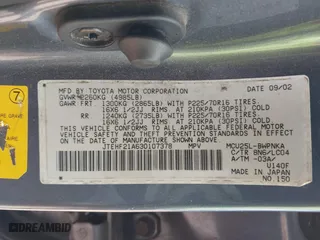 2003 Toyota Highlander with VIN JTEHF21A630107378, listed as a IAAI auction lot 41737651 with 194,129 mi miles. Bid and sale history available at carsss.com. Image 9.
