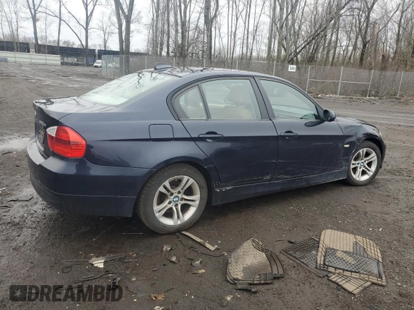 2008 BMW 3 Series 328xi with VIN WBAVC73548KP37504, listed as a Copart auction lot 49310615 with 108,513 mi miles and Salvage Title. Bid and sale history available at carsss.com. Image 3.