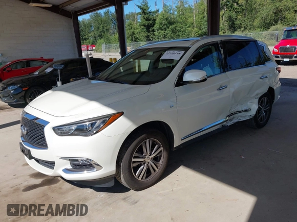 2020 Infiniti QX60 Luxe with VIN 5N1DL0MM4LC507648, listed as a IAAI auction lot 42640168 with 52,981 mi miles and . Bid and sale history available at DreamBid. Image 17.