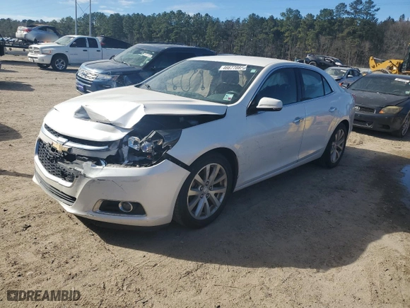 2015 Chevrolet Malibu LTZ with VIN 1G11F5SL5FF265485, listed as a Copart auction lot 46677085 with 98,088 mi miles and Salvage Title. Bid and sale history available at carsss.com. Image 1.