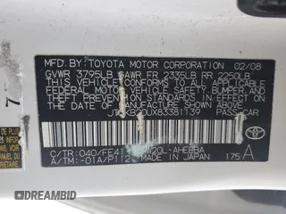 2008 Toyota Prius z VIN JTDKB20UX83381139, wystawiony jako Copart lot #88541695 z przebiegiem 254 090 mil mil oraz Szkoda całkowita • Salvage title. Historia ofert i sprzedaży dostępna na DreamBid. Obrazek 12.