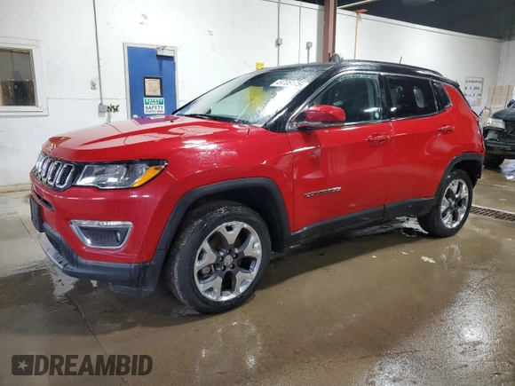 2021 Jeep Compass Limited with VIN 3C4NJDCB9MT599965, listed as a Copart auction lot 49705175 with 65,182 mi miles and Salvage Title. Bid and sale history available at carsss.com. Image 1.