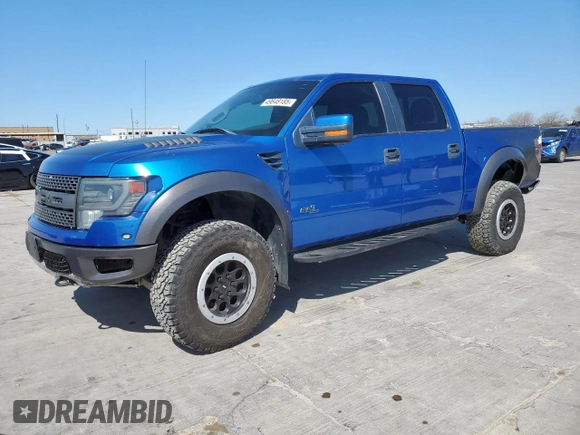 2014 Ford F-150 SVT Raptor with VIN 1FTFW1R62EFB99837, listed as a Copart auction lot 49648185 with 120,883 mi miles and Salvage Title. Bid and sale history available at carsss.com. Image 1.