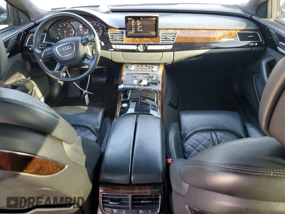 2015 Audi A8 L 4.0T with VIN WAU32AFD4FN041442, listed as a Copart auction lot 43708295 with 132,579 mi miles and Salvage Title. Bid and sale history available at carsss.com. Image 8.