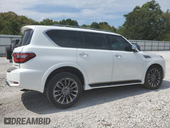 2021 Nissan Armada Platinum with VIN JN8AY2DB4M9794057, listed as a Copart auction lot 70596714 with 0 mi miles and Salvage Title. Bid and sale history available at carsss.com. Image 3.