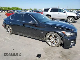 2015 Infiniti Q50 Sport with VIN JN1BV7AR2FM393634, listed as a Copart auction lot 52210065 with 147,423 mi miles and Clean title. Bid and sale history available at DreamBid. Image 4.