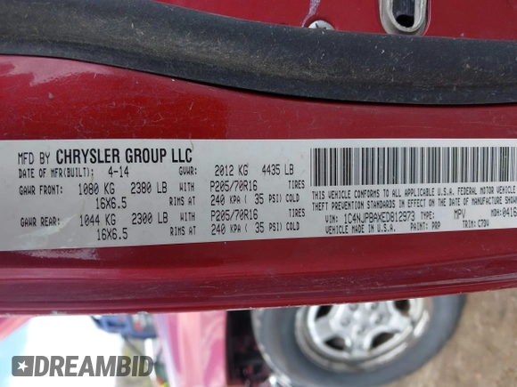 2014 Jeep Patriot Altitude with VIN 1C4NJPBAXED812973, listed as a IAAI auction lot 42096994 with 226,116 mi miles and . Bid and sale history available at DreamBid. Image 9.