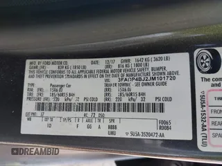 2018 Ford Fiesta SE with VIN 3FADP4BJ2JM101720, listed as a IAAI auction lot 42135936 with 122,061 mi miles. Bid and sale history available at carsss.com. Image 9.