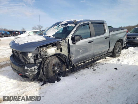 2020 Chevrolet Silverado 1500 LT Trail Boss with VIN 3GCPYFED7LG364843, listed as a Copart auction lot 89309635 with 81,827 mi miles and Salvage Title. Bid and sale history available at carsss.com. Image 1.