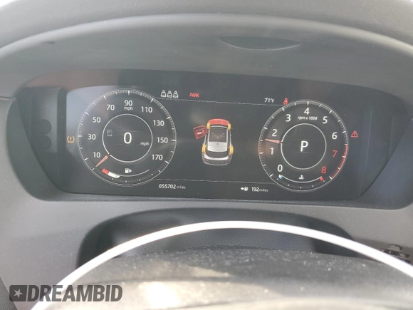 2020 Jaguar F-Pace 25t Prestige with VIN SADCK2FX1LA652961, listed as a Copart auction lot 80920254 with 55,702 mi miles and Salvage title. Bid and sale history available at DreamBid. Image 9.