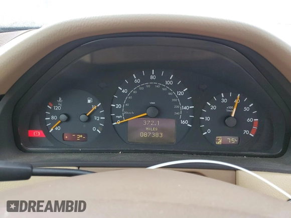 2002 Mercedes-Benz E-Class with VIN WDBJF65J92B404315, listed as a Copart auction lot 75481094 with 87,383 mi miles and Salvage Title. Bid and sale history available at carsss.com. Image 9.