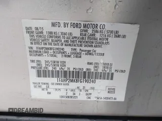2015 Ford Police Interceptor с VIN 1FAHP2MK8FG190240, выставлен на аукционе IAAI как лот 41570580 с пробегом 131 158 миль миль и . История ставок и продаж доступна на DreamBid. Изображение 9.